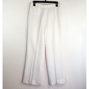 Flying Cross White‎ Dress Pants Womens 14 Wide Leg Career Trousers Uniform Work